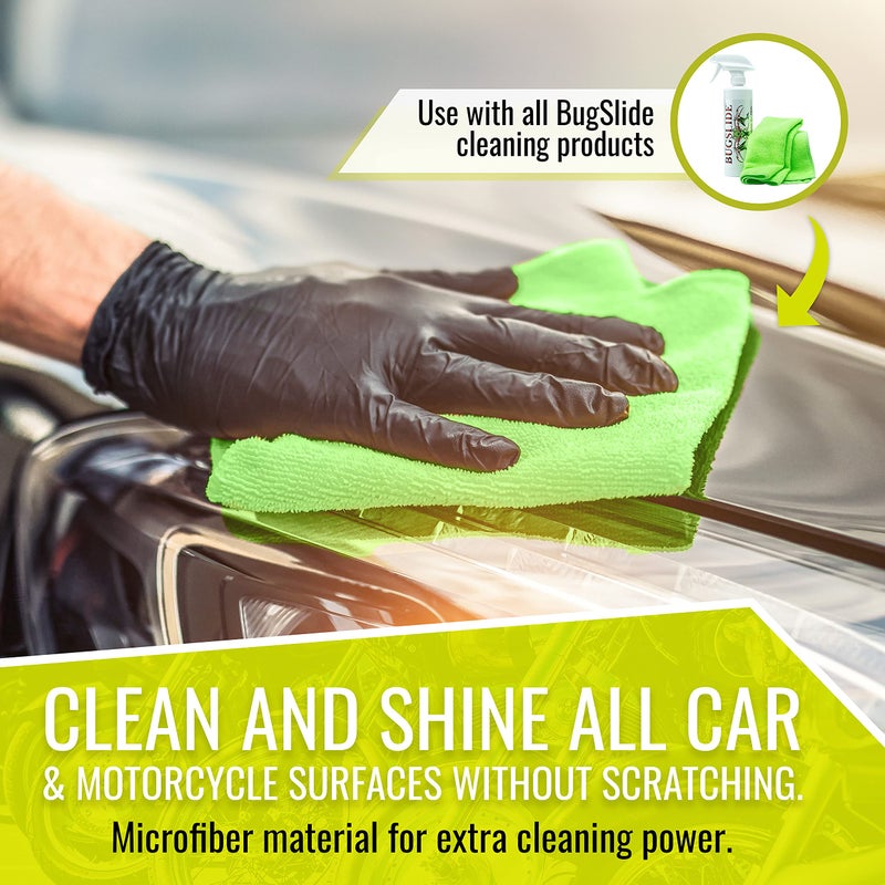 Bugslide 14x14 3 Pack of Microfiber Cleaning Towels, Cleans, Polishes and Shines all Surfaces without Scratching, For Use with all Bugslide Cleaning Products - Image 3
